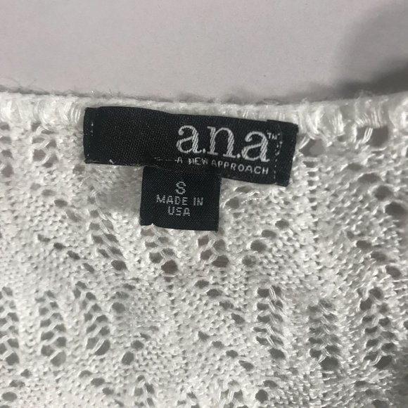 a.n.a. A New Approach Women's Small Vintage USA Knit Cardigan Crop Open Front To - Picture 6 of 15
